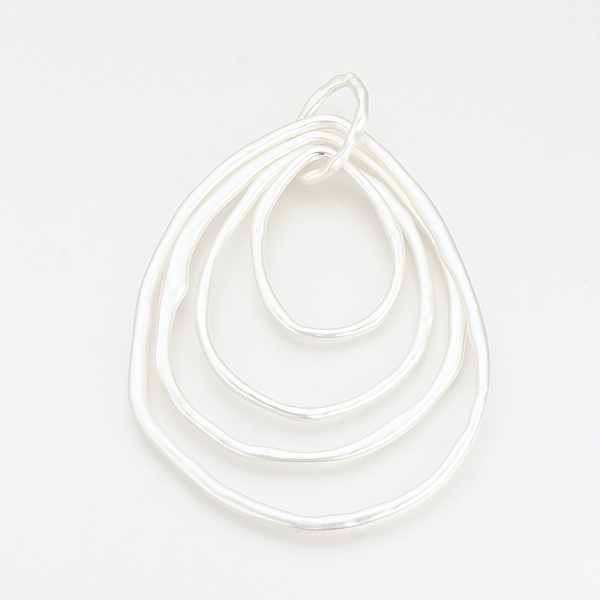 

PandaHall Alloy Big Pendants, Cadmium Free & Lead Free, teardrop, Matte Silver, 88x70x2.5mm, Hole: 11.5x18mm Alloy Teardrop