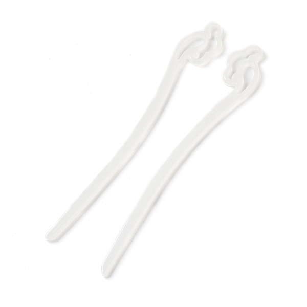 

PandaHall Opaque Acrylic Hair Sticks, Floral White, 180x26x5mm Acrylic