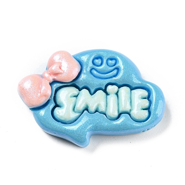

PandaHall Opaque Resin Cabochons, Fluorescent Word Smile Cabochons, Cloud, Sky Blue, 21.5x31.5x7.5mm Resin Cloud
