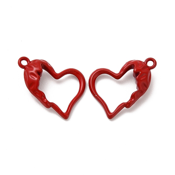 

PandaHall Spray Painted Alloy Pendants, Hollow Heart Charm, Red, 21x15.5x0.6mm, Hole: 1.6mm Alloy Heart Red