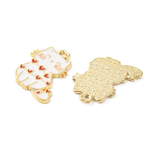 

PandaHall Alloy Enamel Pendants, Cat Charms, Light Gold, White, 20x19x1mm, Hole: 1.5x2.5mm Alloy+Enamel Cat Shape White