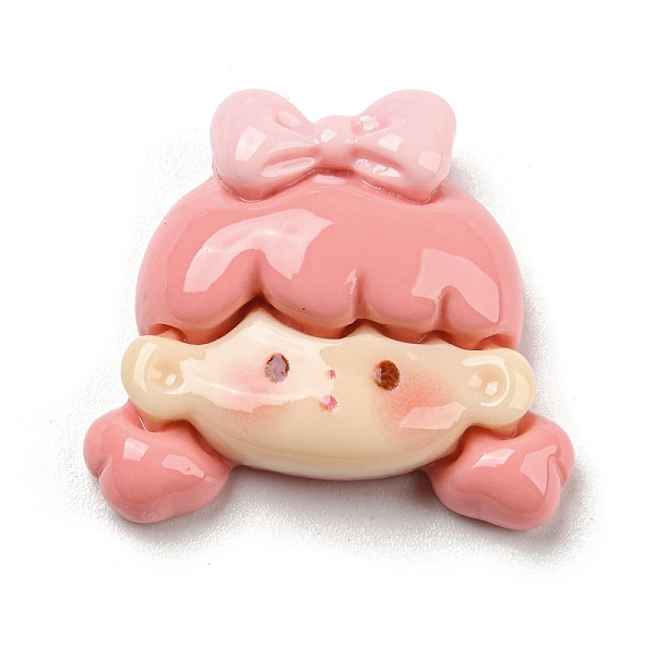 

PandaHall Cute Cartoon Girl Theme Opaque Resin Cabochons, Jewelry Making, Human, 20x22x7mm Resin Human