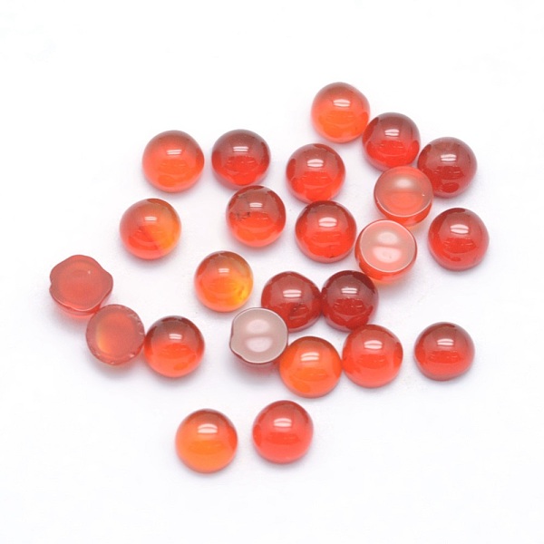 

PandaHall Natural Carnelian Cabochons, Half Round, 3x1.8~2mm Carnelian Half Round