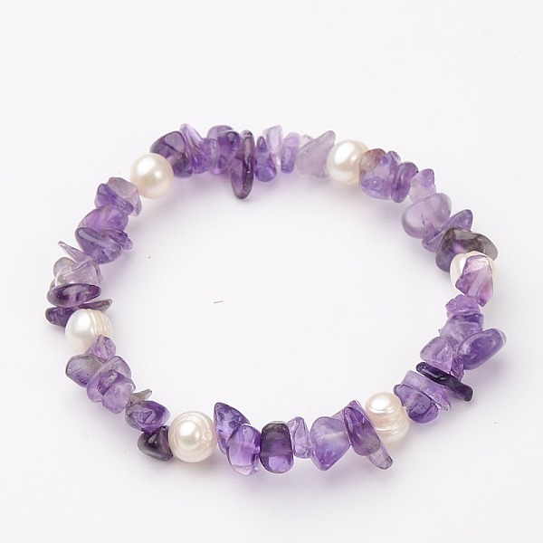 Gemstone Chip Stretch Bracelets