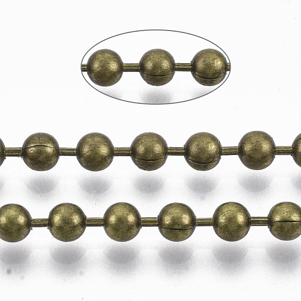 

PandaHall Brass Ball Chains, Long-Lasting Plated, Soldered, with Spool, Cadmium Free & Nickel Free & Lead Free, Antique Bronze, 4mm, about...