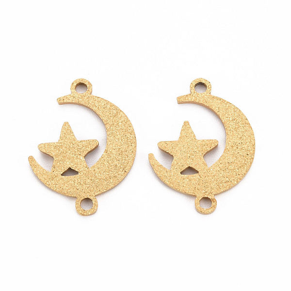 

PandaHall 201 Stainless Steel Link Connectors, Textured, Laser Cut, Star with Moon, Golden, 20.5x15x1mm, Hole: 1.6mm 201 Stainless Steel...