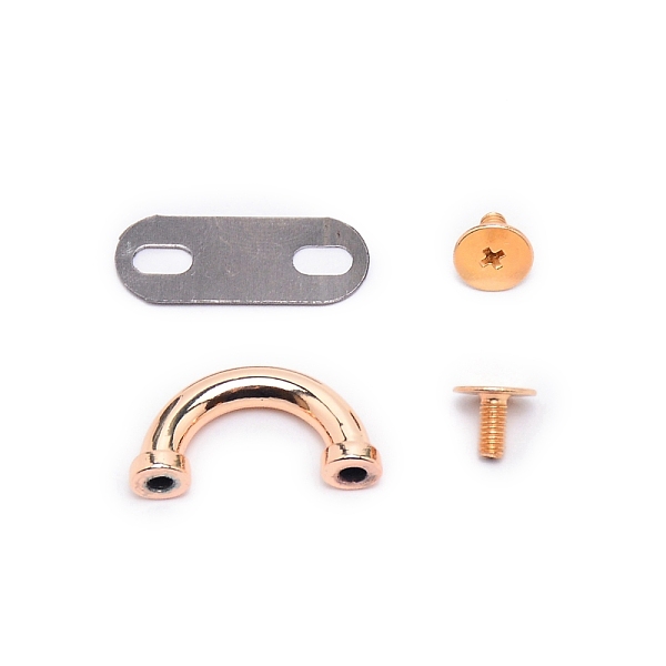 

PandaHall Aluminum Alloy Bag Hanger D Buckles, with Iron Screws & Shim, Bag Replacement Accessories, Light Gold...