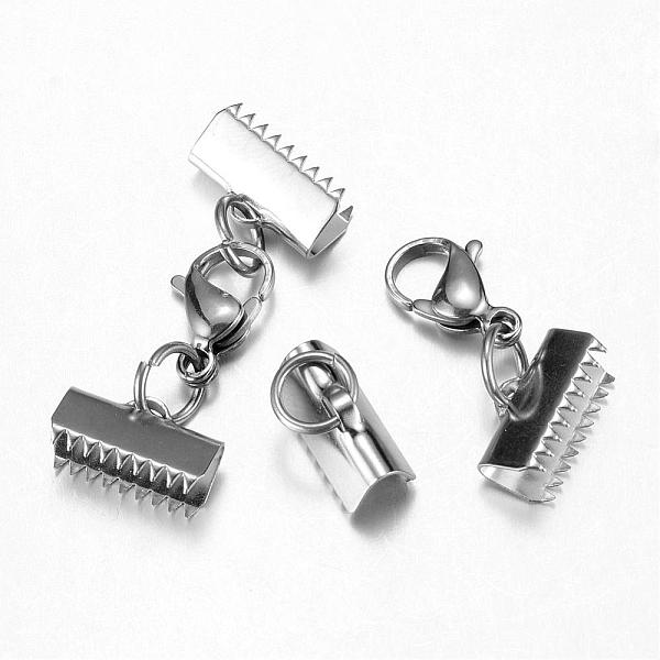 

PandaHall 304 Stainless Steel Lobster Claw Clasps, with Ribbon Ends, Stainless Steel Color, 36mm 304 Stainless Steel Others