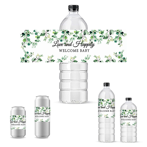 

PandaHall Bottle Label Adhesive Stickers, Rectangle, Leaf, 216x64mm Paper Leaf