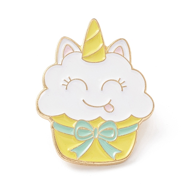 

PandaHall Unicorn Cupcake Enamel Pin, Dainty Food Shape Alloy Enamel Brooch for Backpack Clothes, Golden, Yellow Green, 26x21x9mm...