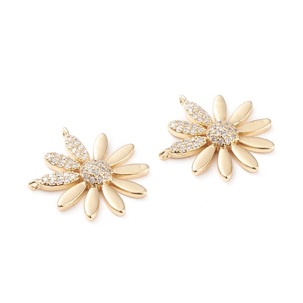 

PandaHall Brass Micro Pave Clear Cubic Zirconia Pendants, Long-Lasting Plated, Flower, Real 18K Gold Plated, 23x21x4mm, Hole: 1mm...