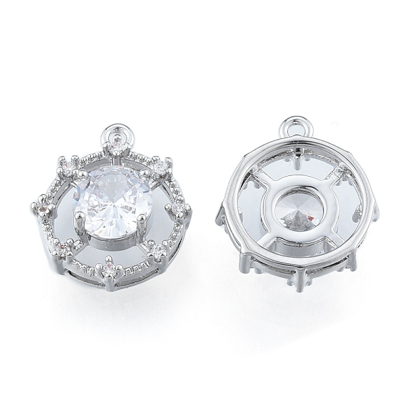 

PandaHall Brass Micro Pave Clear Cubic Zirconia Charms, Cadmium Free & Nickel Free & Lead Free, Octagon, Real Platinum Plated, 14x12x5mm...