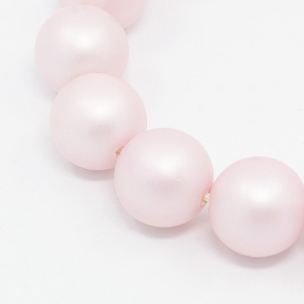 

PandaHall Round Shell Pearl Frosted Beads Strands, Pink, 8mm, Hole: 1mm, about 52pcs/strands, 15.7 inch Shell Pearl Round Pink