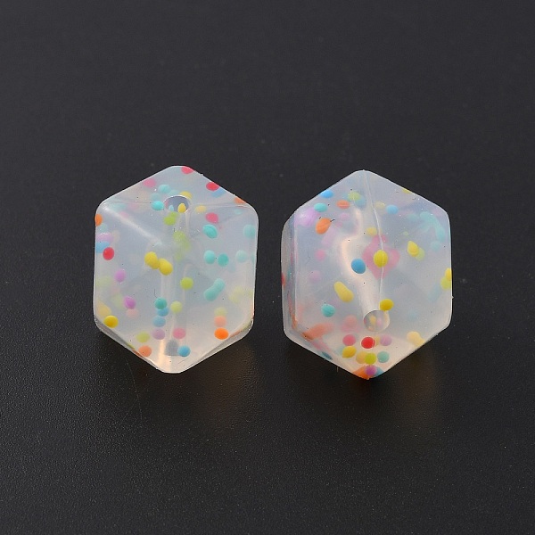 

PandaHall Silicone Beads, DIY Nursing Necklaces and Bracelets Making, Chewing Pendants For Teethers, Hexagon with Polka Dots Pattern, Clear...