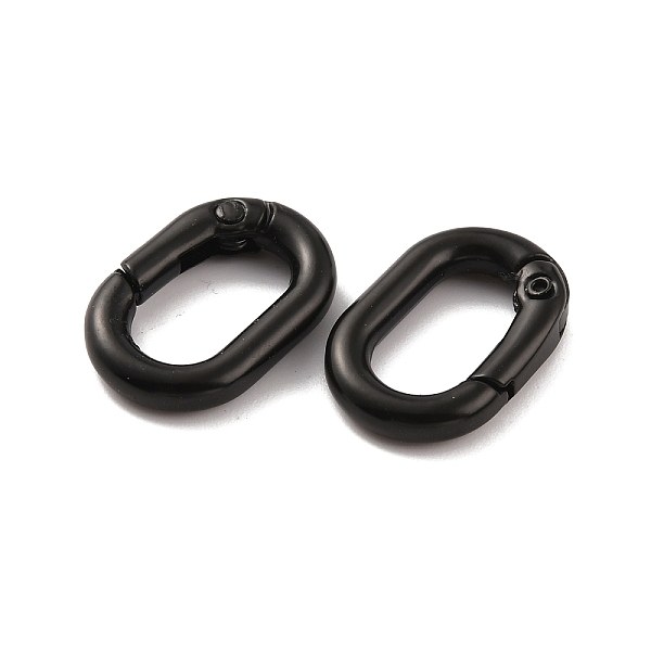

PandaHall Alloy Spring Gate Rings, Oval, Electrophoresis Black, 21x14x4mm Alloy