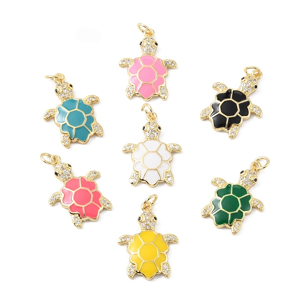 

PandaHall Rack Plating Brass Micro Pave Cubic Zirconia Pendants, with Enamel & Jump Ring, Cadmium Free & Lead Free, Long-Lasting Plated..., Multicolor