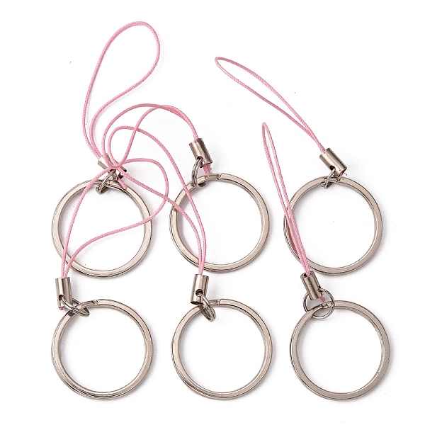 

PandaHall Mobile Straps, with Nylon String and Iron Findings, Pearl Pink, 50mm Nylon Pink