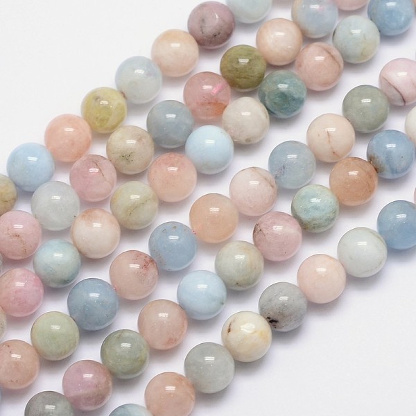 

PandaHall Natural Morganite Round Bead Strands, 10mm, Hole: 1mm, about 40pcs/strand, 15.5 inch Morganite Round