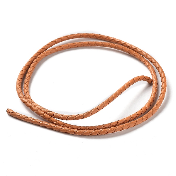 

PandaHall Braided Leather Cord, Peru, 3mm, 50yards/bundle Leather Brown
