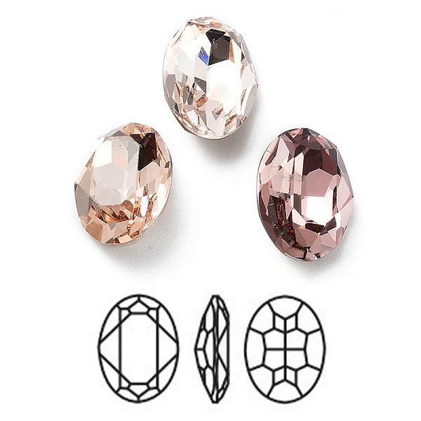 

PandaHall K9 Glass Rhinestone Cabochons, Point Back & Back Plated, Faceted, Oval, Mixed Color, 14x10x5.50mm Glass Rhinestone Oval Multicolor