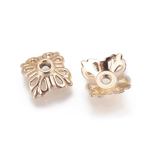 

PandaHall Alloy Bead Caps, Square, Light Gold, 11.5x11.5x4.9mm, Hole: 2.5mm Alloy