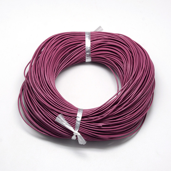 

PandaHall Spray Painted Cowhide Leather Cords, Medium Violet Red, 2.0mm, about 100yards/bundle(300 feet/bundle) Cowhide Round