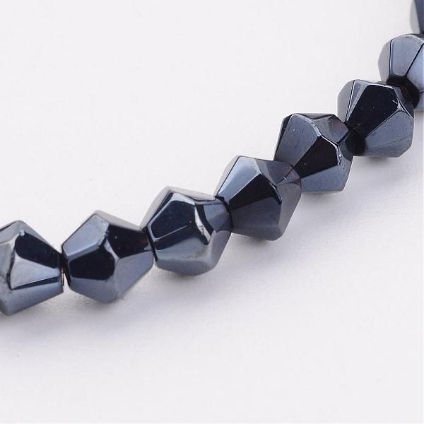 

PandaHall Electroplate Glass Beads Strands, Pearl Luster Plated, Bicone, Black, 4mm, Hole: 1mm, about 70pcs/strand, 10.63 inch Glass Bicone...