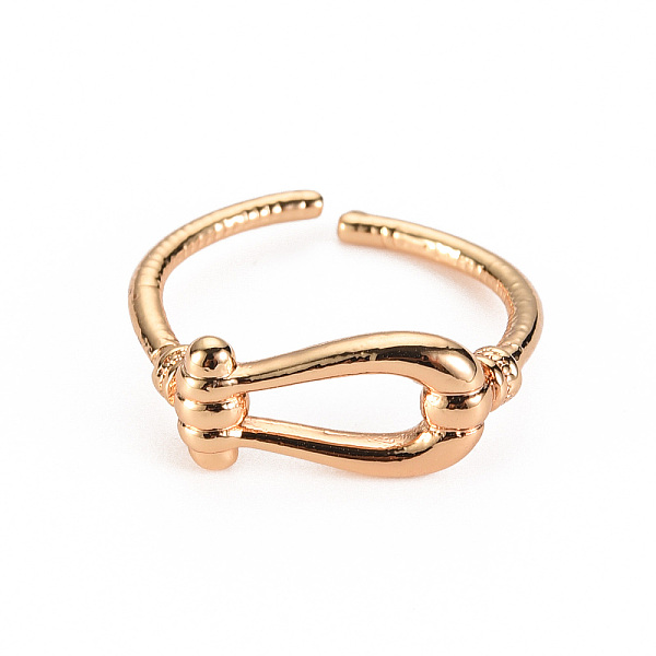 

PandaHall Brass Cuff Rings, Open Rings, Knot, Nickel Free, Real 18K Gold Plated, US Size 5 1/4, Inner Diameter: 16mm Brass