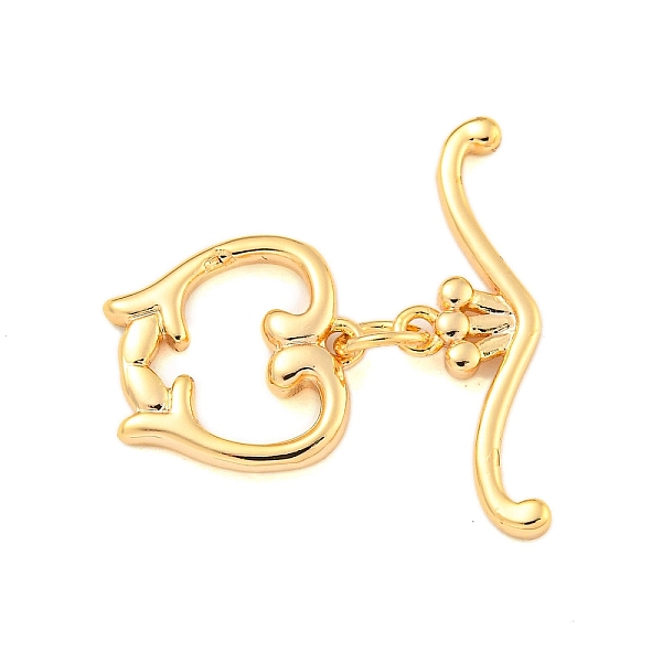 

PandaHall Brass Toggle Clasps, Real 18K Gold Plated, Ring: 13.5x13x2.5mm, Hole: 1.2mm, Bar: 23.5x8x2mm, Hole: 1.2mm Brass