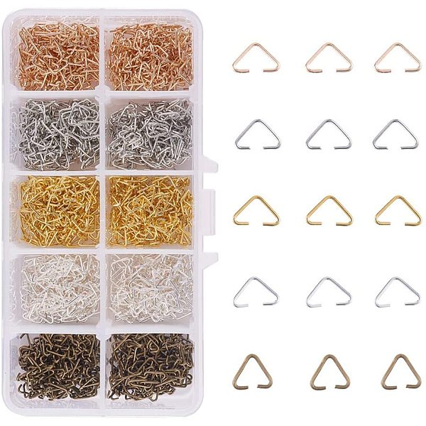 

PandaHall 1600pcs/box 5 Colors Triangle Open Jump Rings, Iron Pinch Bails Pendant Accessories Bulk for Earring Pendant Bracelet Jewelry...