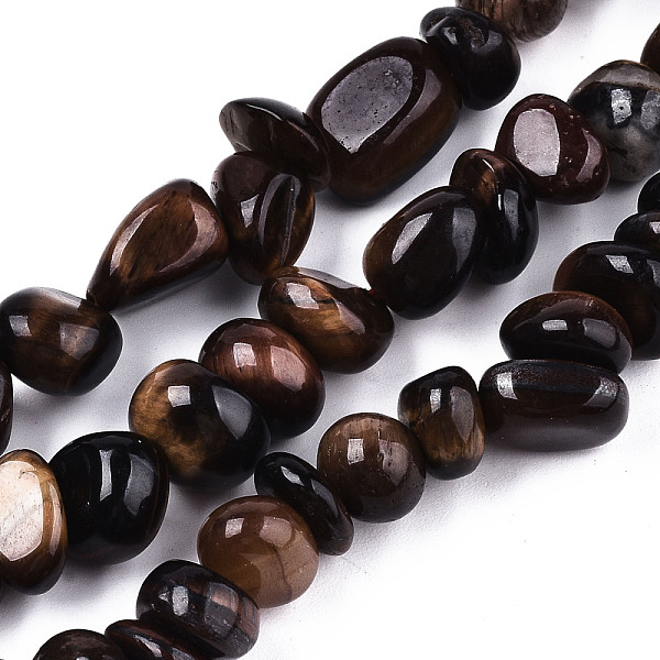 

PandaHall Natural Tiger Eye Beads Strands, Dyed, Tumbled Stone, Nuggets, Coconut Brown, 3~12x6~10x6~10mm, Hole: 1.2mm, about 52~58pcs/strand...