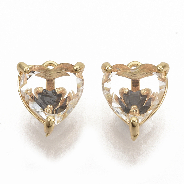

PandaHall Brass Cubic Zirconia Charms, Nickel Free, Heart, Real 18K Gold Plated, Black, 10x8.5x6.5mm, Hole: 1mm Brass+Cubic Zirconia Heart...