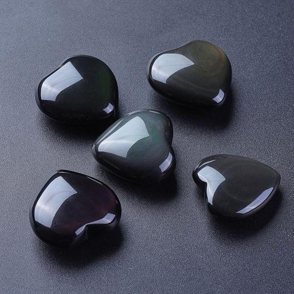 Natural Obsidian Heart Love Stone