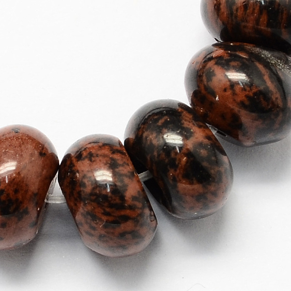 

PandaHall Natural Mahogany Obsidian Beads Strands, Rondelle Shaped, Coconut Brown, 6x4mm, Hole: 1mm, about 99pcs/strand, 15.7 inch Mahogany...