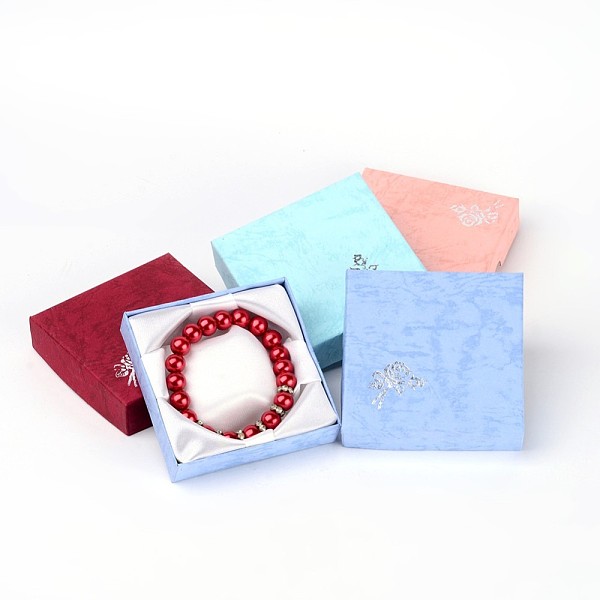 

PandaHall Valentines Day Gifts Boxes Packages Cardboard Bracelet Boxes, Square, Mixed Color, about 8.8cm wide, 8.8cm long, 2.2cm high Paper..., Multicolor