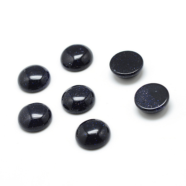 

PandaHall Synthetic Blue Goldstone Cabochons, Half Round, 6x3mm Blue Goldstone Half Round