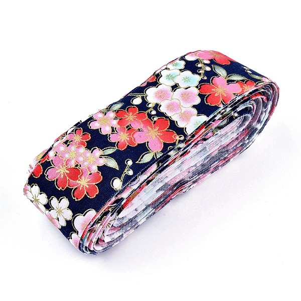 

PandaHall Japanese Kimono Style Floral Cotton Ribbon, Single Printed, for DIY Hair Bow, Headwear, Handmade Trim, Prussian Blue, 1-1/2 inch...