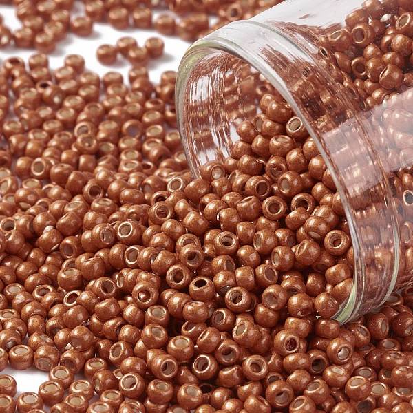 

PandaHall TOHO Round Seed Beads, Japanese Seed Beads, (PF562F) PermaFinish Burnt Orange Metallic Matte, 11/0, 2.2mm, Hole: 0.8mm, about...