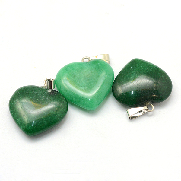 

PandaHall Heart Natural Malaysia Jade Pendants, with Platinum Plated Brass Findings, 20~22x20~21x5~8mm, Hole: 2x7mm Malaysia Jade Heart