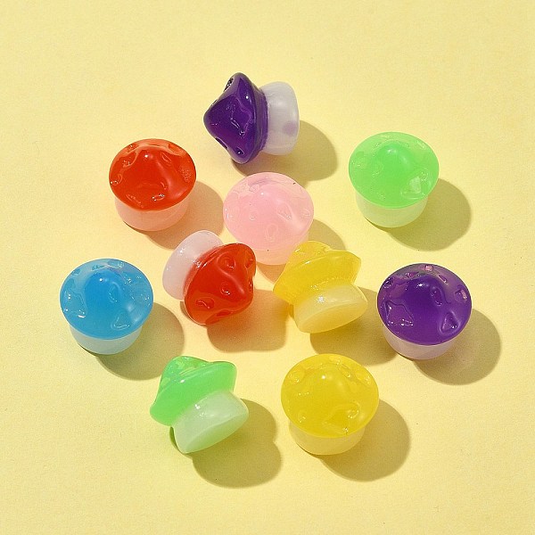 

PandaHall 10Pcs Luminous Resin Mushroom Ornament, Glow in the Dark Mushroom for Desk Decoration, Mixed Color, 10.5~11x11.5~12x11.5mm Resin..., Multicolor