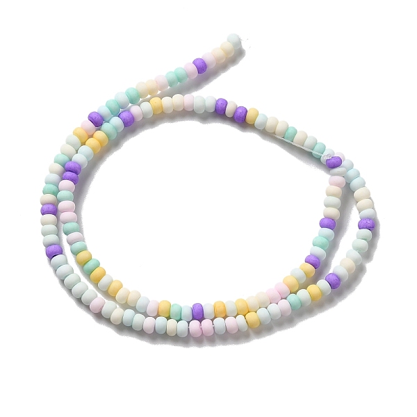

PandaHall Handmade Frosted Porcelain Beads, Flat Round, Colorful, 4x3mm, Hole: 0.8mm, about 134pcs/strand, 15.55 inch(39.5cm) Porcelain Flat...