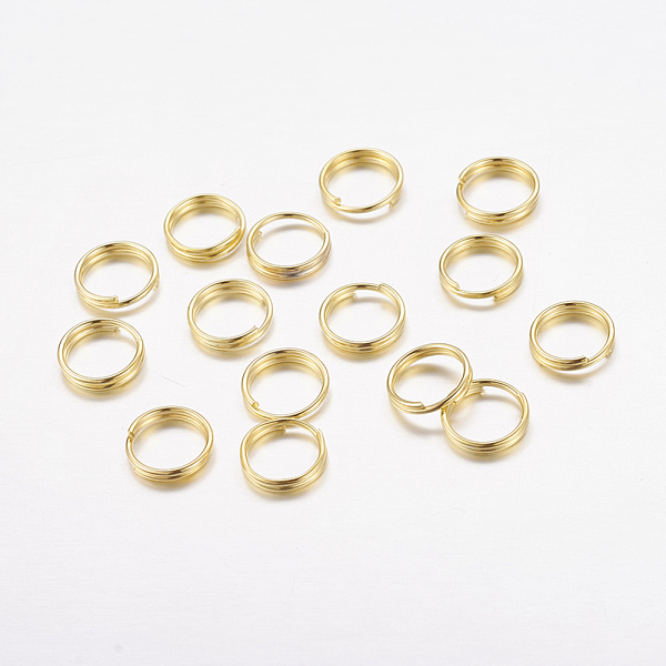 

PandaHall Iron Split Rings, Double Loops Jump Rings, Cadmium Free & Lead Free, Golden, 7x1.4mm, about 6.3mm inner diameter Iron Ring