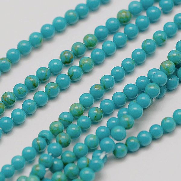 

PandaHall Imported Synthetic Turquoise Bead Strands, Round, 2mm, Hole: 0.8mm, about 184pcs/strand, 16 inch Synthetic Turquoise Round