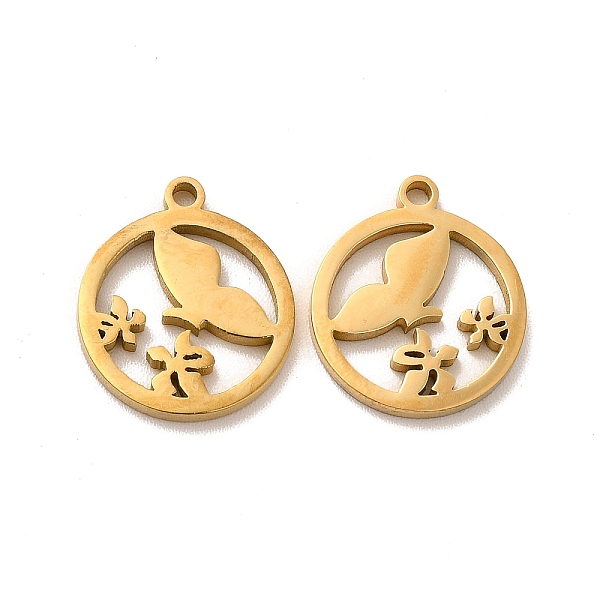 

PandaHall Ion Plating(IP) 304 Stainless Steel Charms, Flat Round with Bird and Flower, Golden, 15x13x1.4mm, Hole: 1.4mm 304 Stainless Steel...