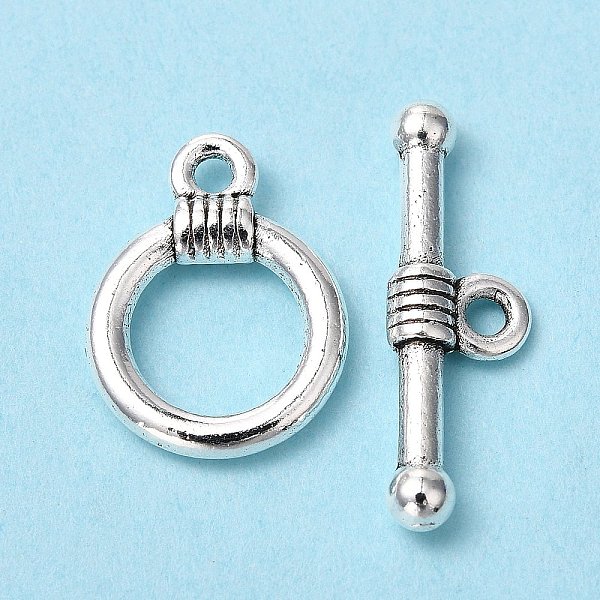 

PandaHall Tibetan Style Alloy Toggle Clasps, Lead Free and Cadmium Free, Antique Silver, 15x11mm, Hole: 2mm Alloy Ring