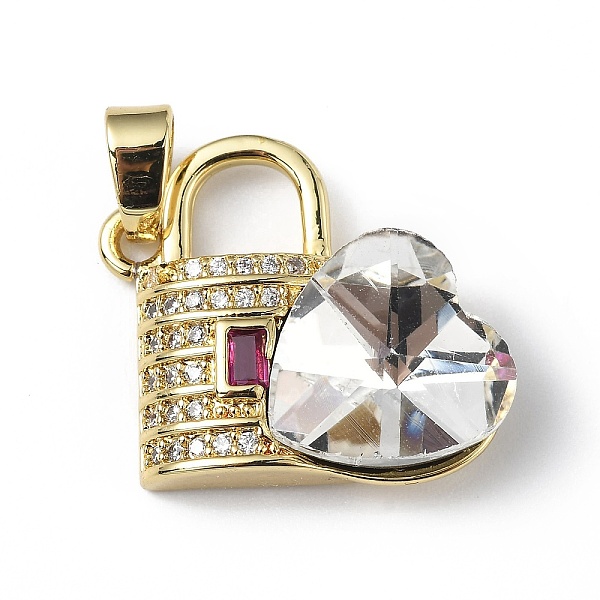

PandaHall Real 18K Gold Plated Rack Plating Brass Micro Pave Clear Cubic Zirconia Pendants, with Glass, Long-Lasting Plated, Cadmium Free &...