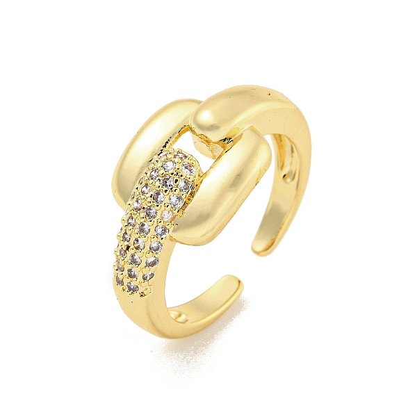 

PandaHall Rack Plated Brass Micro Pave Cubic Zirconia Rectangle Open Cuff Rings for Women, Lead Free & Cadmium Free, Long-Lasting Plated..., Clear