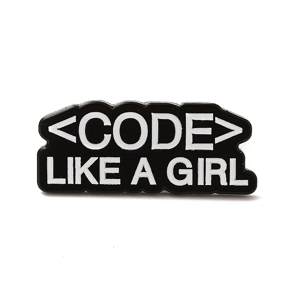 

PandaHall Programmer Code Word Enamel Pin, Electrophoresis Black Alloy Brooch for Clothes Backpack, White, 13x30x1.5mm Alloy+Enamel Word...