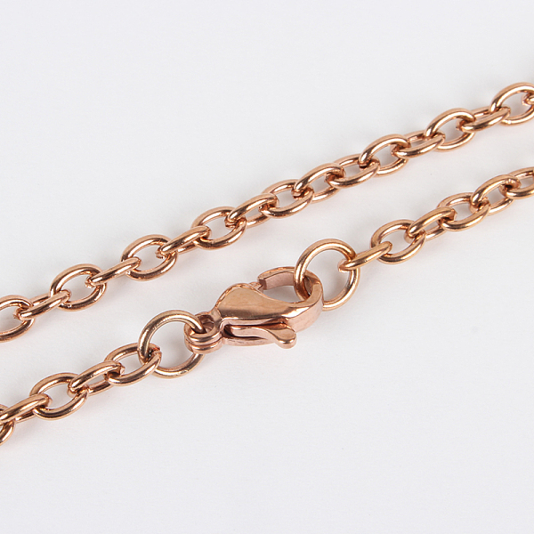 

PandaHall 304 Stainless Steel Cable Chains for Necklace Making, with Lobster Claw Clasps, Vacuum Plating, Rose Gold, 23.6 inch(59.9cm) 304...