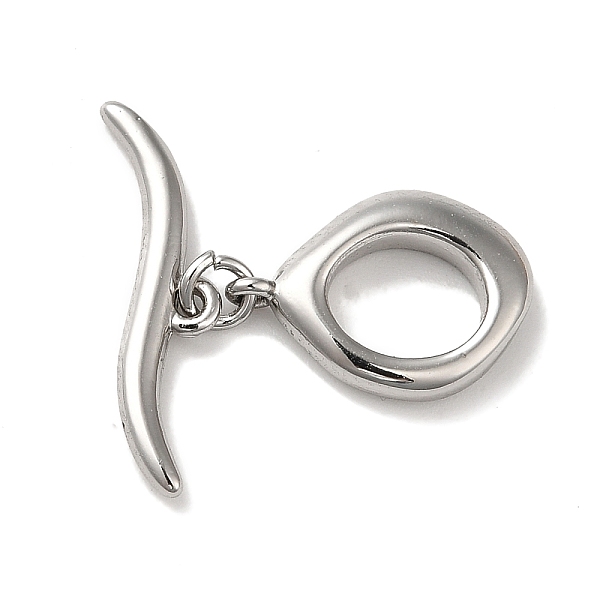 

PandaHall Brass Toggle Clasps, Wave Shape, for Jewelry Making, Platinum, O clasps: 13.5x10x2.5mm, Hole: 0.9mm, T clasps: 5x19x2mm, Hole: 1mm...